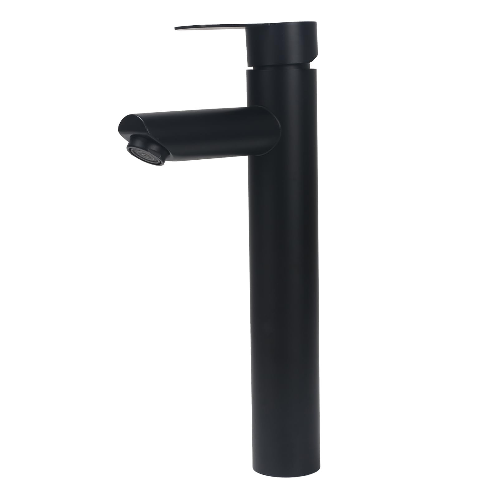 Mitigeur lavabo haut noir en laiton massif pour décoration épurée