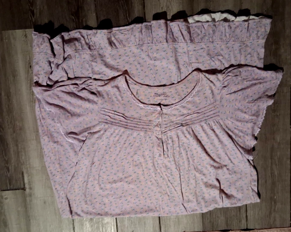 Dreams & Co. Camisón Largo Tejido Algodón Lila Ditsy Talla Grande 3X 44 Foto 2 de 4