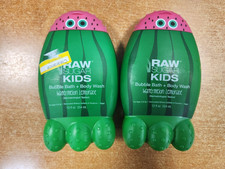 2 Pk: Raw Sugar Kids Bubble Bath/Body Wash WATERMELON LEMONADE 12 oz W7E