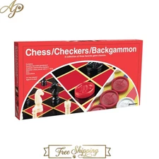 Interactive 3 Games in 1: Chess, Checkers & Backgammon - Teach & Enjoy Together