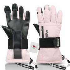 devembr Snowboarding Gloves with Wrist Guards, Ski Gloves Touchscreen Medium