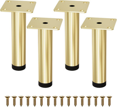 Furniture Legs 6In Metal SOFE Legs Set 4 Gold Dresser Legs Sideboard