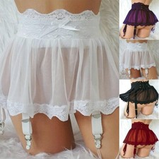Women's Lace Skirt Garter Mesh for lingerie Underwear with High Waist All Sizes