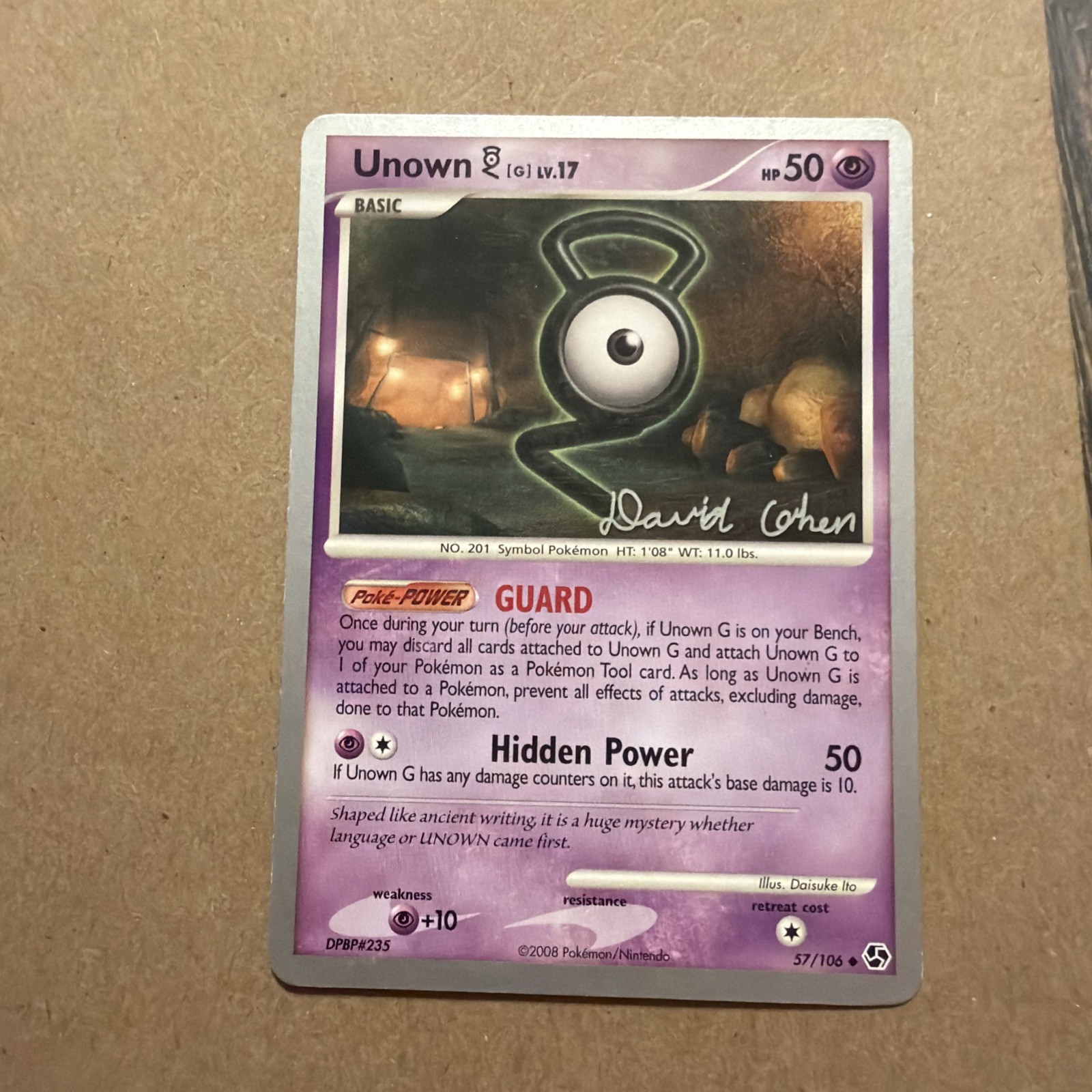 World Championships 2009 Pokemon TCG Unown [G] 57/106 Great Encounters DP4 0213