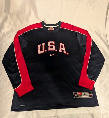 Nike Team USA Basketball Hoodie Men Large Navy Blue National Olympics Sweatshirt