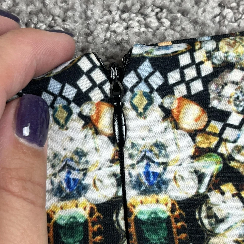 Falda Nicole by Nicole Miller para mujer grande estampado de joyas lápiz elástico carrera Foto 4 de 4