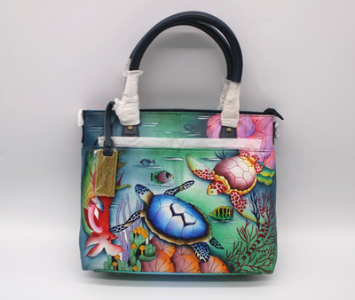 Anuschka Hand Painted Leather Tote Purse 600-OCT