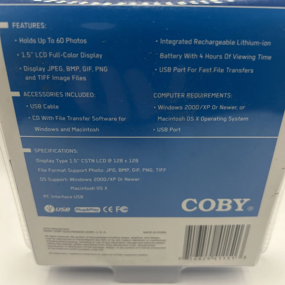 Sealed 2007 Black DP KEY  COBY  Digital Keychain PC Interface USB  1.5LCD Color - Image 3 of 4