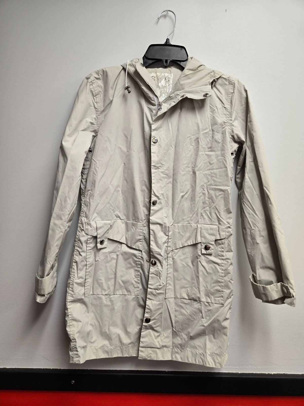 Shu Company Women's XS Rain Coat Jacket Hooded Lightweight Tan Beige Rain Poncho
