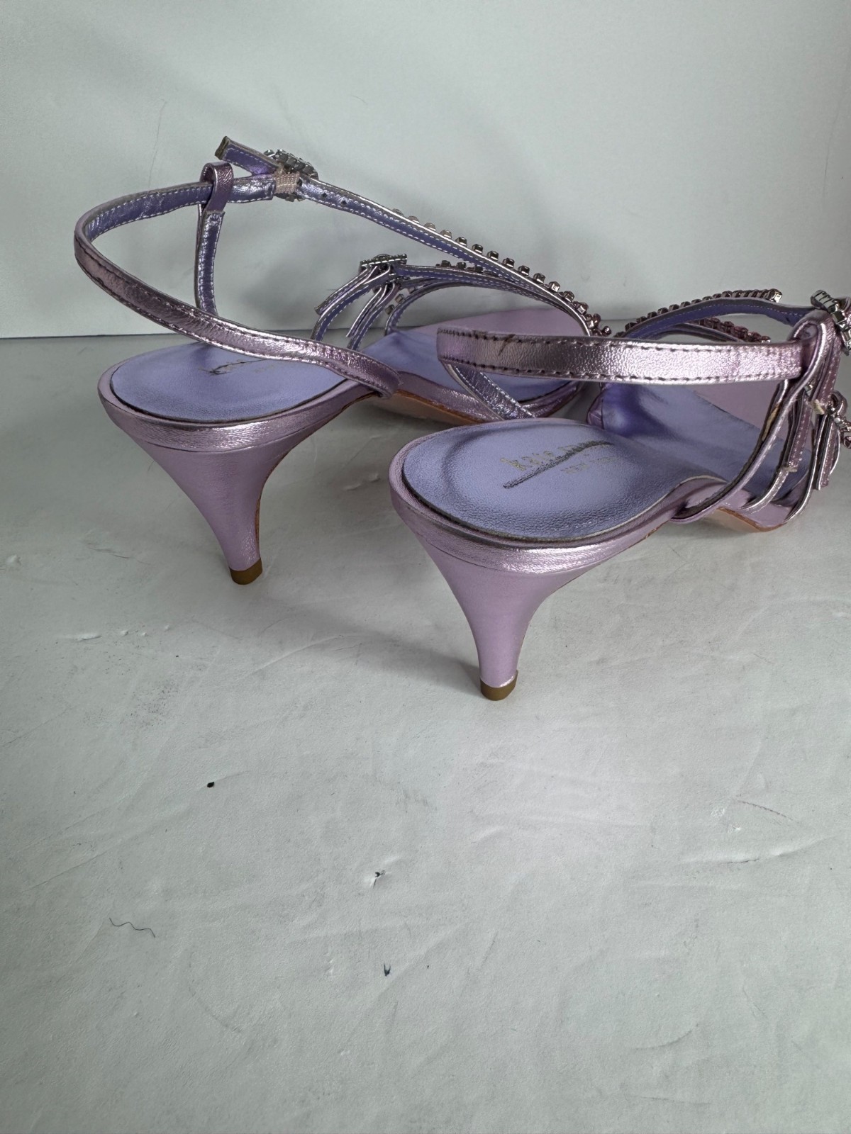 Kate Spade Makenna Crystal Embellished Pink Leather Sandals Heels Size 8 NEW thumbnail 8