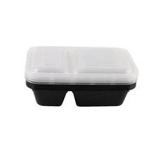 2-Compartment Meal Prep Containers, 10-Piece Set, Plastic Food Storage