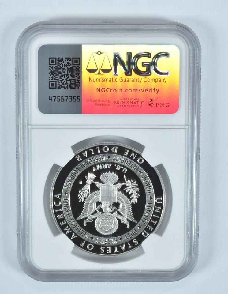 2011-P United States Army Commemorative Silver Dollar PF70 UCAM NGC *5560 - Image 2 of 4