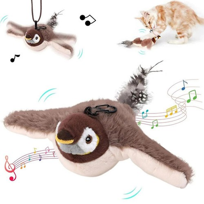 #ad USB Interactive Flying Bird Cat Toys Electronic Pet Simulation Sparrow Toy $8.89