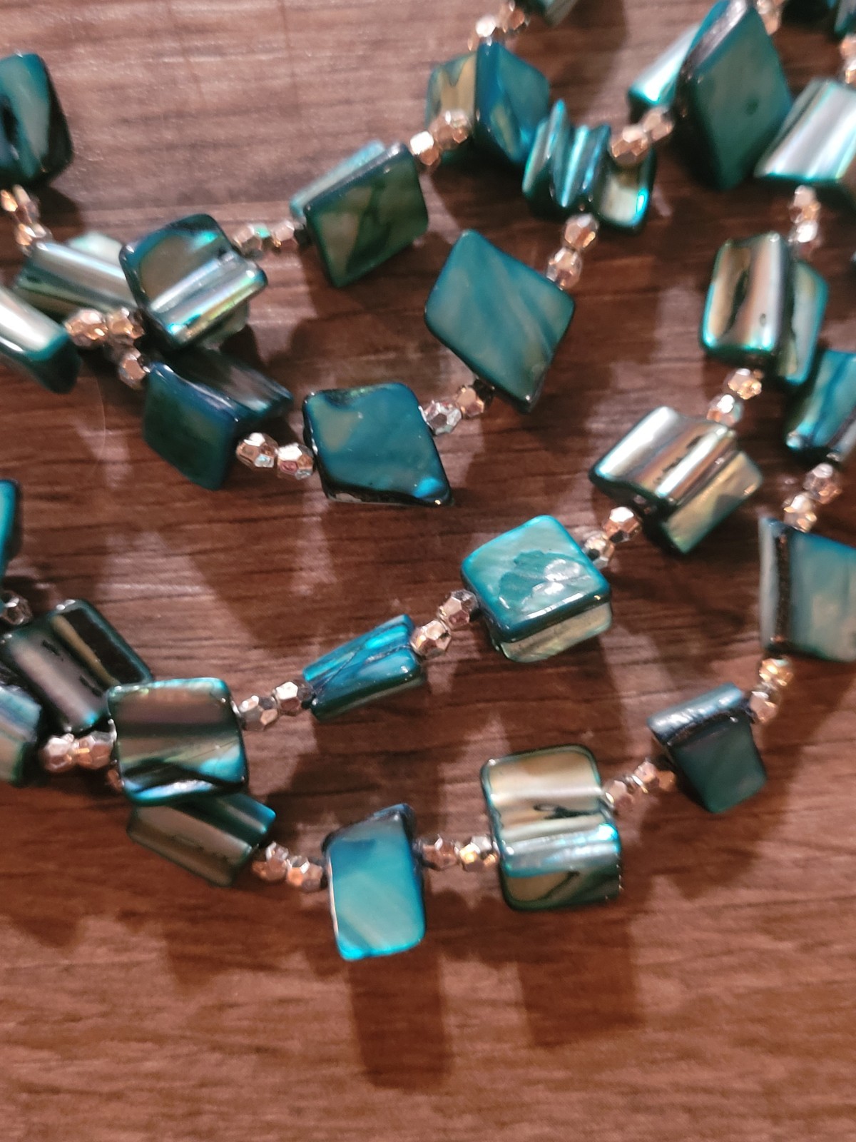 Dyed Shell Multi Strand Statement Necklace Boho S… - image 2