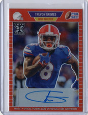 TREVON GRIMES NCAA Florida 2021 Leaf Pro Set Red Ref RC Auto 96/100 #PA-TG1 Card