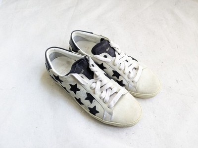 Saint Laurent Paris Stars Sneakers Men 8 41 Canvas Leather SL/06