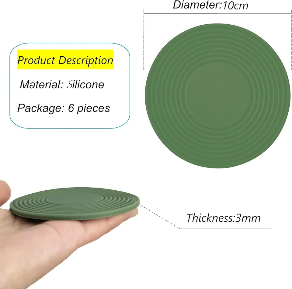 Apilador de tazas de café 4 piezas, accesorios de almacenamiento de tazas, silicona 4 piezas verde  Foto 2 de 4