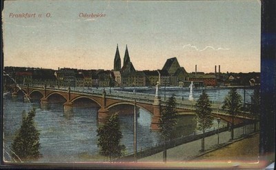 Frankfurt or Oder Bridge with City Panorama
