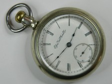 VINTAGE 1896 ELGIN CAL 73 MODEL 5 18S 7J SILVERODE MENS POCKET WATCH - REPAIR