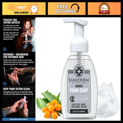 Gentle Foaming Tattoo Soap 8.45oz - Antimicrobial, Aloe Vera & Sea Buckthorn Oil