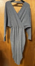 Fashion Nova Sweater Dress Gray Long Sleeve Midi Side Slit Body Con Wrap XL