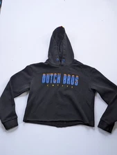 Dutch Bros Hoodie Women's Cropped Black Sweatshirt