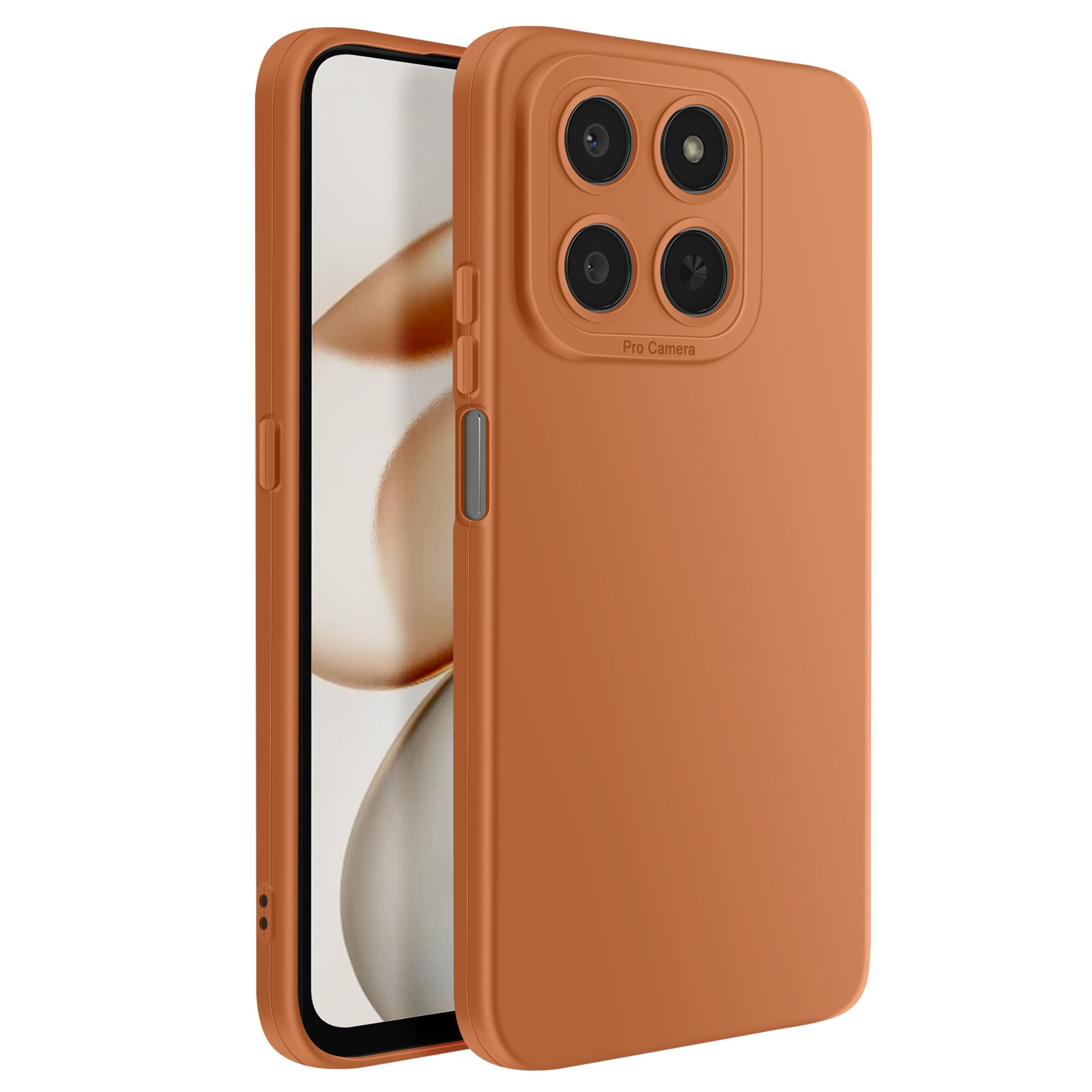 Coque en silicone marron pour Honor 400 Smart avec protection de caméra intégrée Avizar