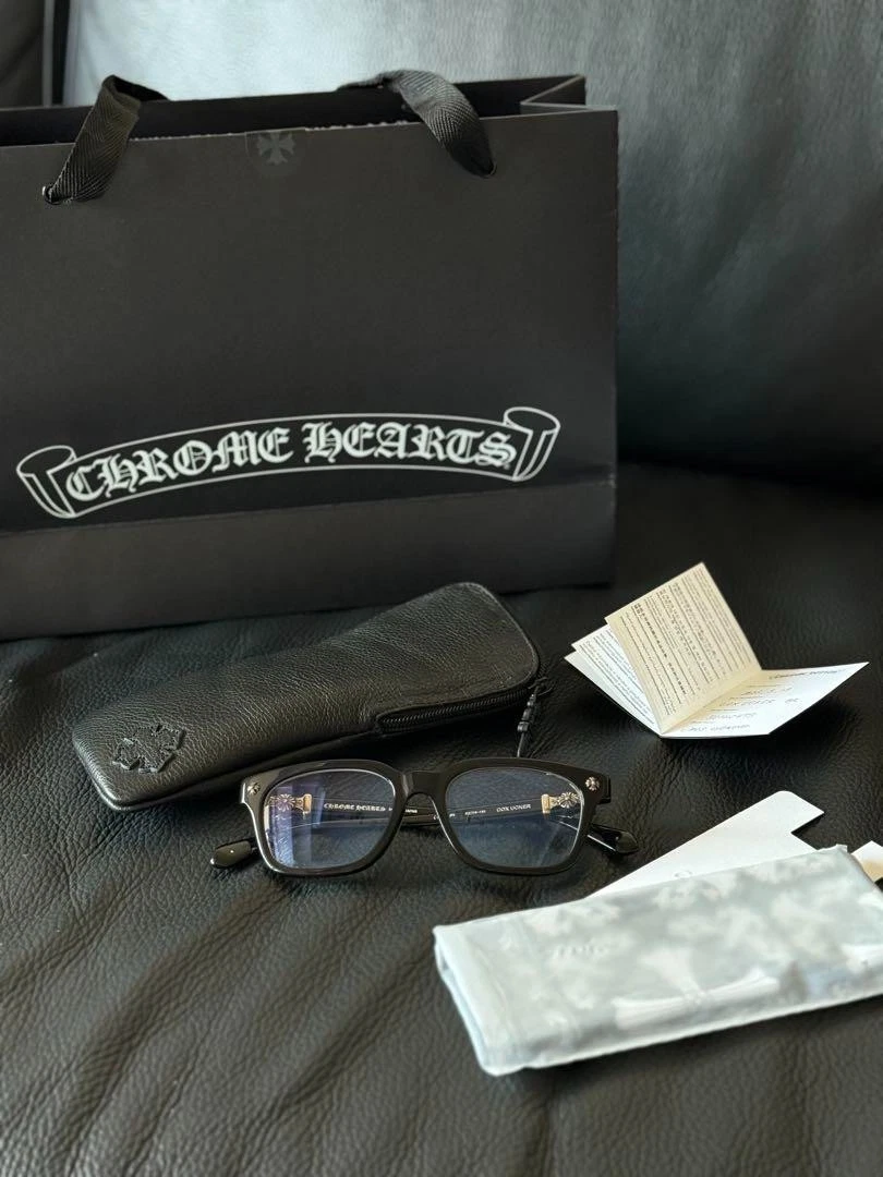 COX UCKER Chrome Hearts Glasses (Black and Silver) Fashion Accessories g18