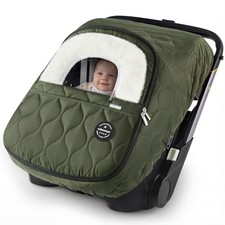 Winter Baby Car Seat Cover, Waterproof, Windproof Warm Fleece Breathable Green