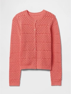 GAP KIDS GIRLS POINTELLE CARDIGAN SIZE XL (12-14) PRE LOVE - Image 1 of 4