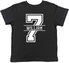 Personalised Name With Number 7 Childrens Adult T-Shirt Gift