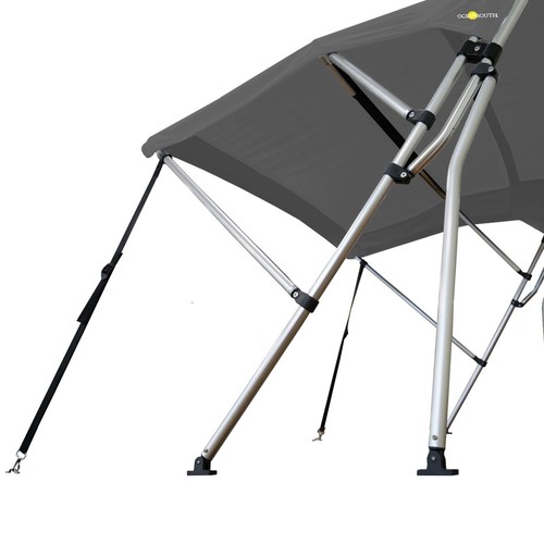 Oceansouth 3 Bow BIMINI TOP Boat Cover 4ft Long with Rear Support Poles - Picture 14 of 32
