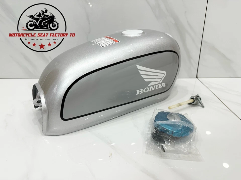 Honda Benly 50S CD50 Cafe Racer New Petrol Tank CD70 CD90 Fuel Gas Tank Silver. - Image 4 of 4