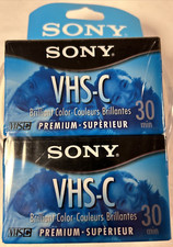 SONY LOT Of 2 30 Minute VHS-C Premium Grade Camcorder Videocassette Tapes Sealed