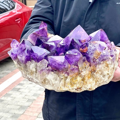 13.68LB Natural Amethyst Cluster Quartz Crystal backbone mineral Specimen Healin - 第 3/12 張圖片