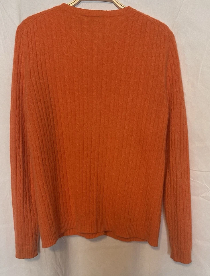 Cárdigan Suéter Vintage Madison Studio Calabaza Naranja Cachemira L Abotonado Foto 2 de 3