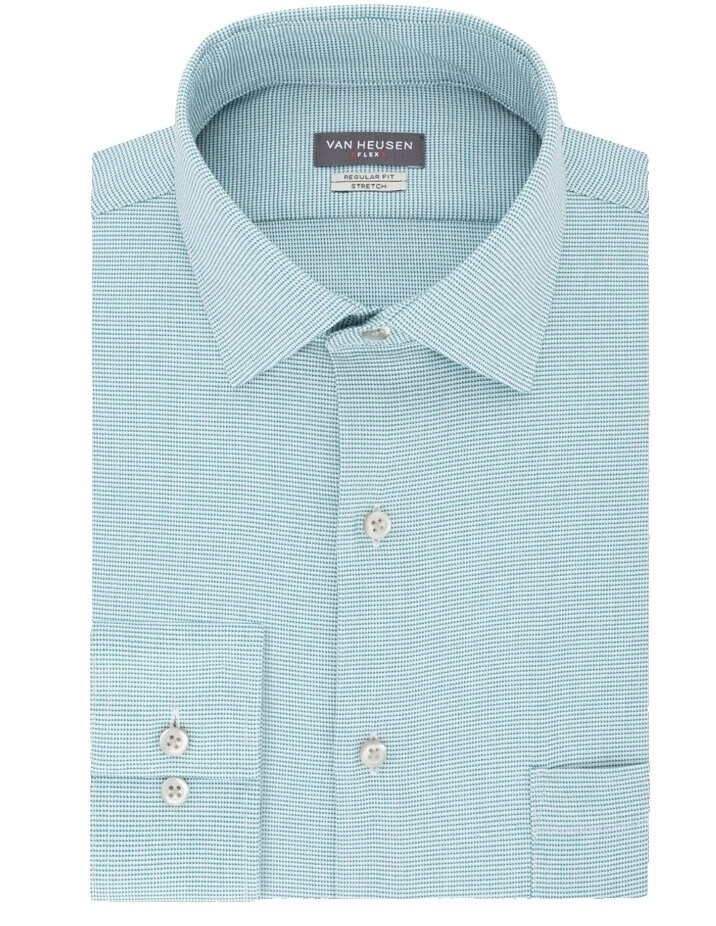 Cotton Blend Plaid Classic Fit Dress Shirts for Men