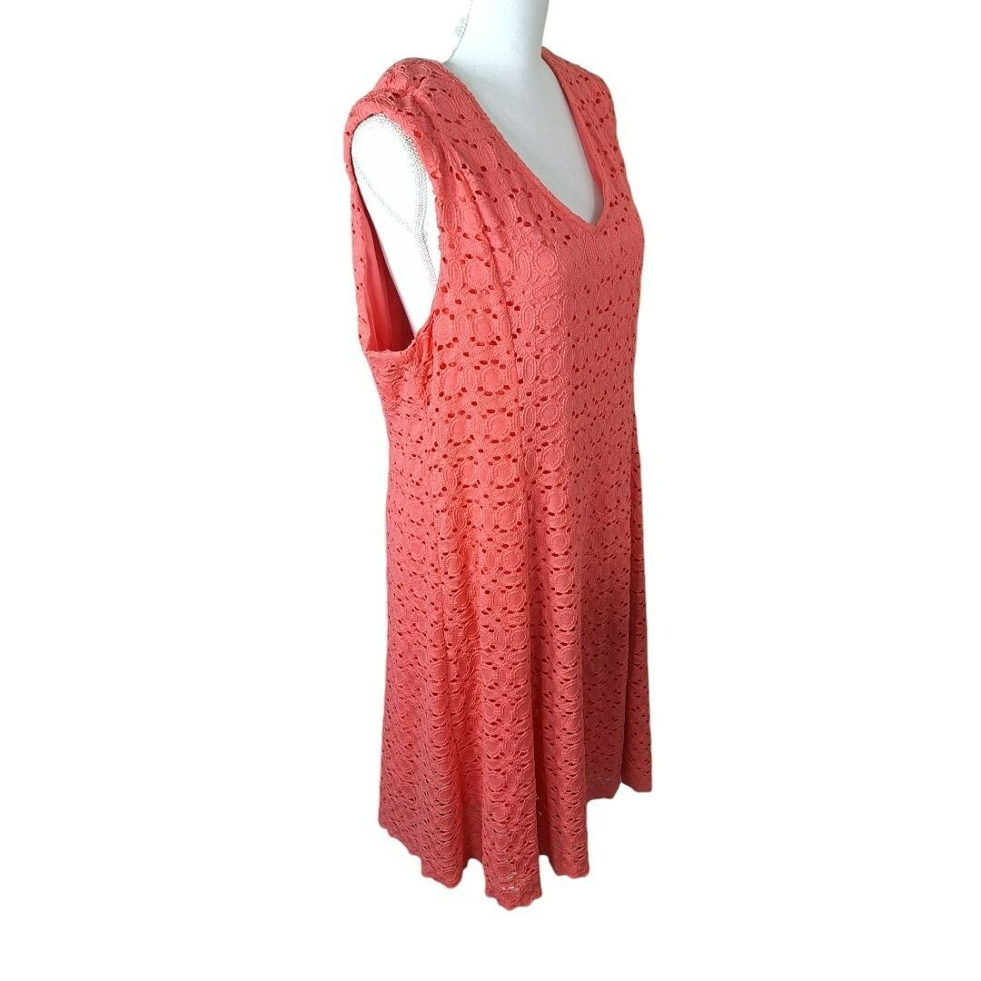 Liz Claiborne Dress Eyelet Lace Pink Peach Salmon Womens Plus Size 18 New  Tags | eBay
