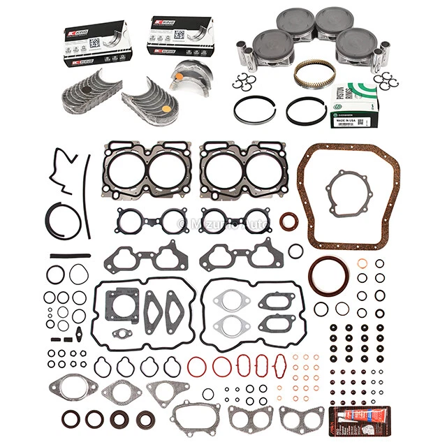 Full Gasket Set Pistons Bearings Fit 04-06 Subaru TURBO DOHC EJ255 EJ257 - Image 2 of 4