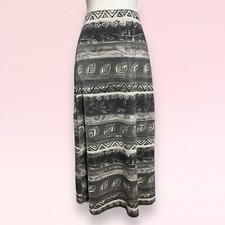 vintage 90s y2k gray forest leaf whimsy goth boho grunge fairy maxi skirt S