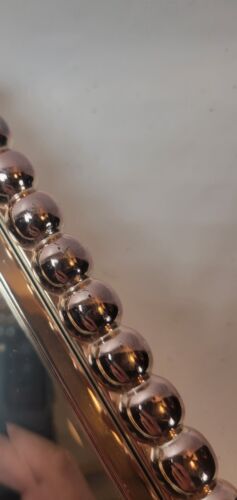 UTTERMOST Beveled Mirror Rose Gold Color Beaded Metal Frame 11.25x11.25x1.75" - Picture 13 of 15