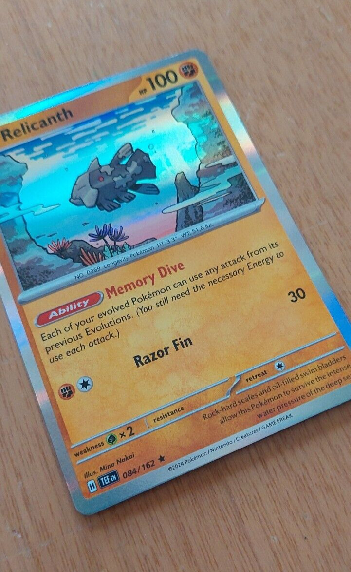 Relicanth 84/162 Holographic Pokemon card