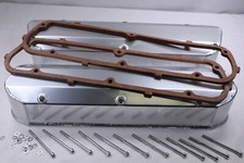 Sbf Ford 289 351w Billet Rail Fabricated Polished Aluminum Valve Covers Wgasket