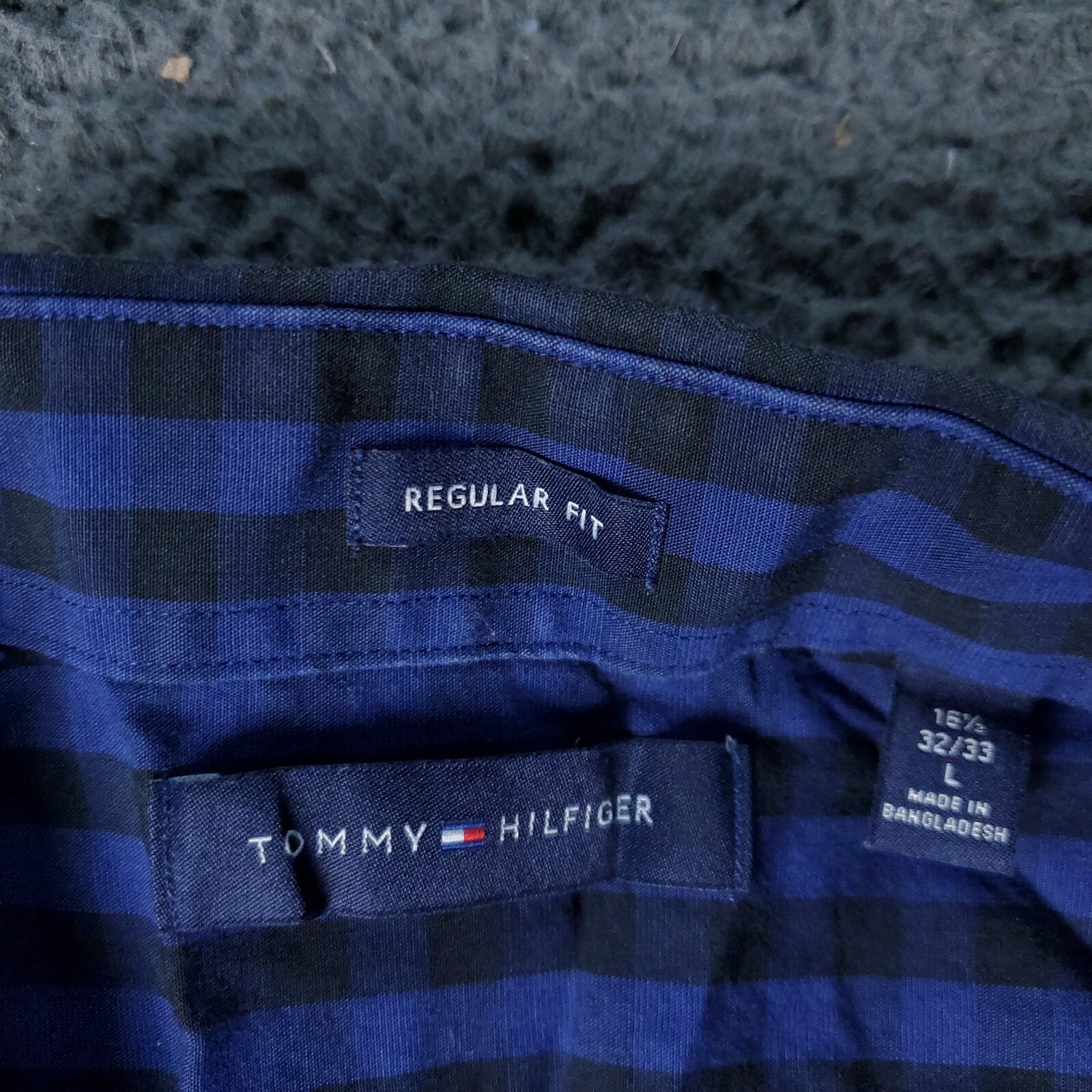 Tommy Hilfiger Button Shirt Mens L Large Regular Fit Blue Long Sleeve Dress thumbnail 4