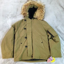 New Spiewak Mens Jacket Coyote Fur Hood 3N2BMOD Flying Military Size 40 Khaki