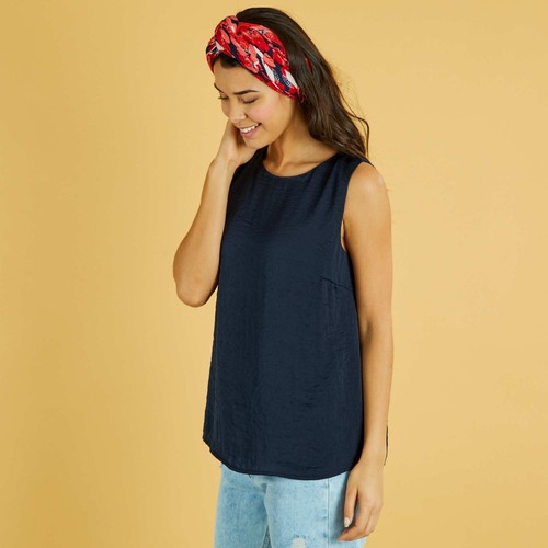 Kiabi Blusa Donna Effetto Raso Scollatura Rotonda Stmapa All Over Senza Maniche - Imagen 6 de 58