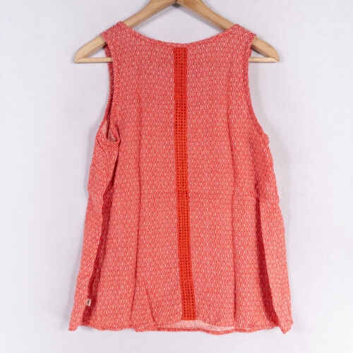 Canotta Toad & Co donna piccola rossa geometrica tencel scollo ricamato casual - Foto 3 di 8