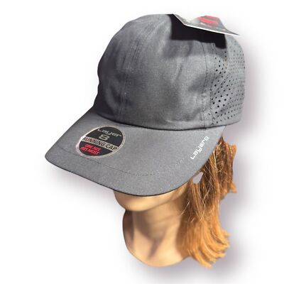 Layer 8 Black Adjustable Running Hat Performance Hat Sports Golf BNWT