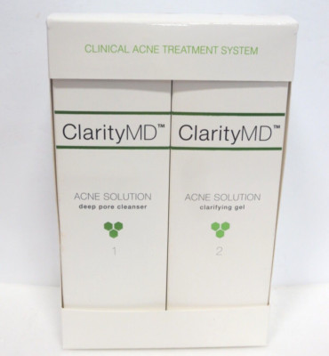CLARITY MD CLINICAL ACNE TREATMENT SYSTEM - CLEANSER & CLARIFYING GEL - NWB