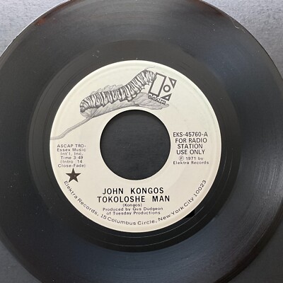 John Kongos, Tokoloshe Man / Can Someone Please Direct Me Back 7'' 45rpm Vinyl NM
